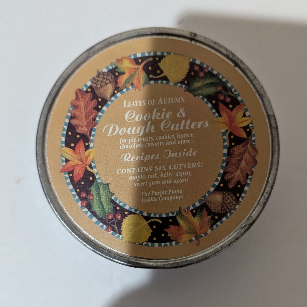 NEW The Purple Puma Cookie Company, To Leaves of Autumn 5 PC Cookie & Dough Cutt